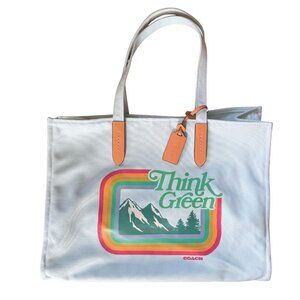 Coach Tote 42 Recycled Canvas Bag Rainbow Mountain Graphic A2273-C9805